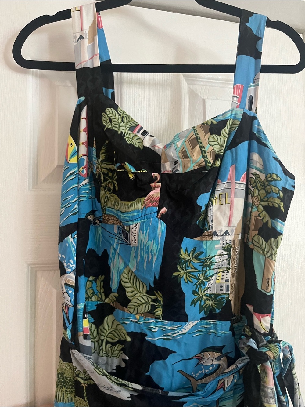 Tropical Print Mini Dress XL Made in Hawaii - Picture 3 of 9